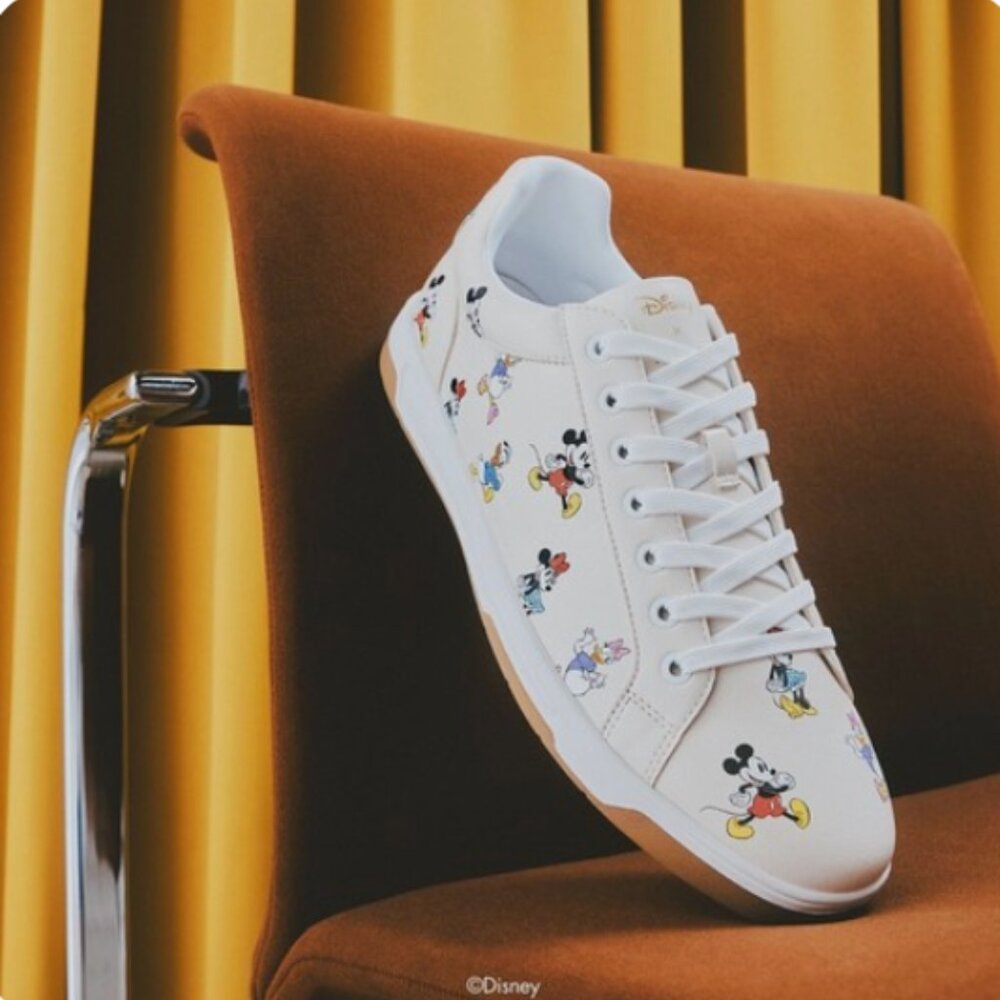 DISNEY X ALDO CUP SOLE SNEAKER BEIGE MICKEY HEADS